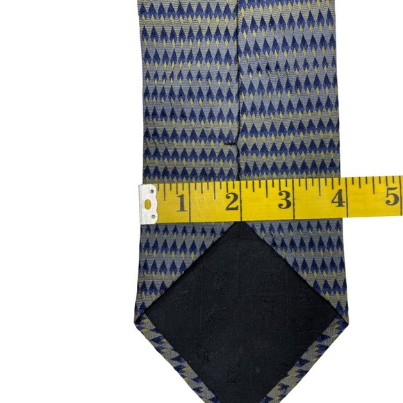 Kenneth Cole Reaction Silk Tie Geometric Blue Beige - Picture 5 of 6